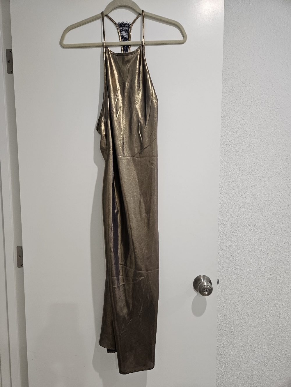Intimately Free People Metallic Gold Racerback Slip Dress - Picture 3 of 5